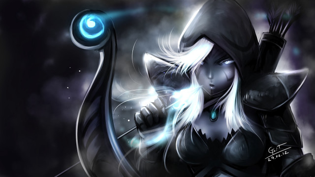 Woman sword glowing orb hand free wallpaper for desktop - medium preview image