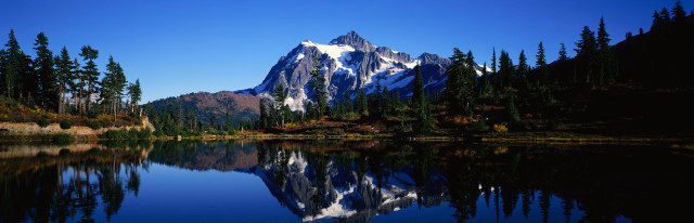 Mountain reflection still lake trees #2 free wallpaper for desktop - medium preview image