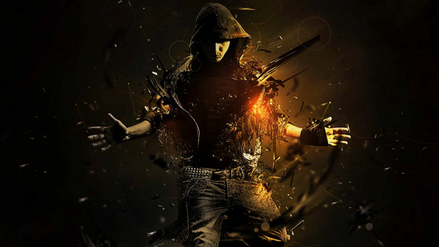 Man hoodie sword dark light #4 free wallpaper for desktop - medium preview image