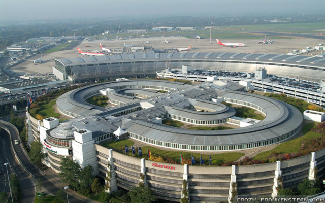 Airport circular building runway river free wallpaper for desktop - medium preview image