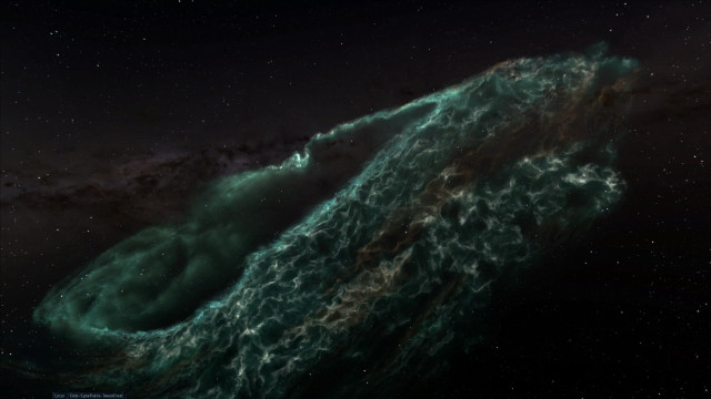 Large green object stars black free wallpaper for desktop - medium preview image