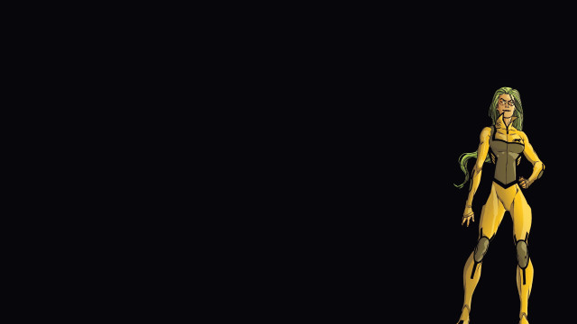 Woman yellow black suit dark free wallpaper for desktop - medium preview image