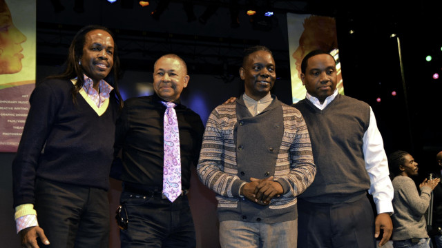 Three men crowd ties sweaters free wallpaper for desktop - medium preview image