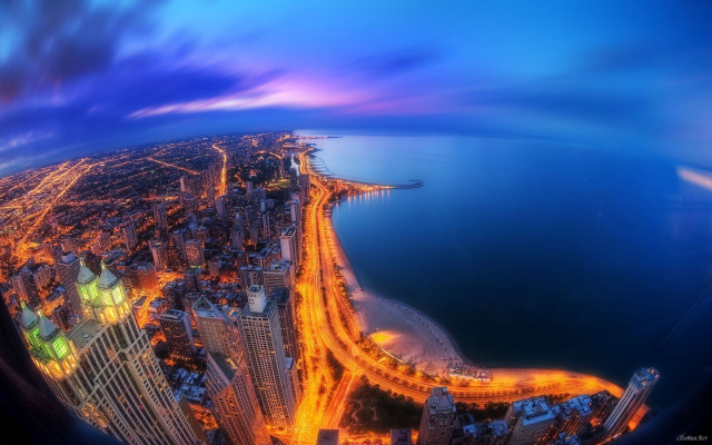 City night view plane window #2 free wallpaper for desktop - medium preview image