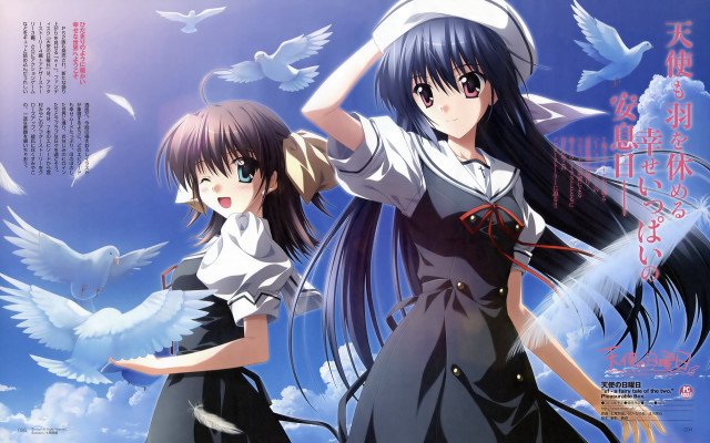 Anime girls long hair white #12 free wallpaper for desktop - medium preview image