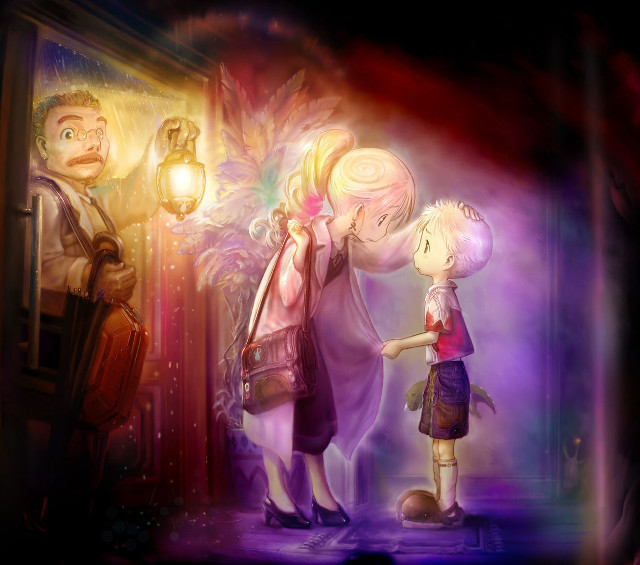 Woman child door light man free wallpaper for tablet - medium preview image