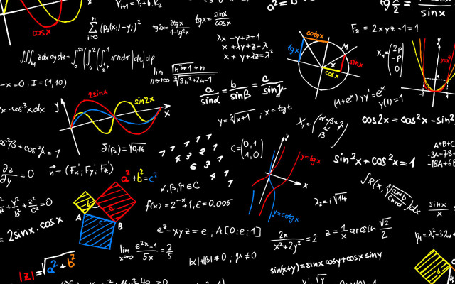 Blackboard graphs numbers colorful intricate free wallpaper for desktop - medium preview image