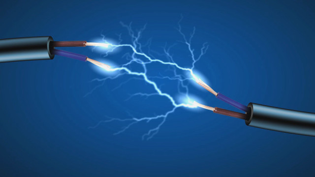 Wires lightning blue background black free wallpaper for desktop - medium preview image