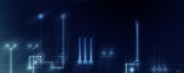 Blue background lights shapes colorful free wallpaper for desktop - medium preview image