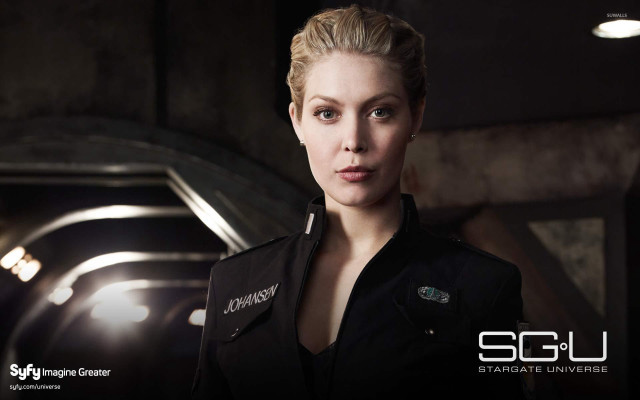 Sci fi woman blonde jacket free wallpaper for desktop - medium preview image