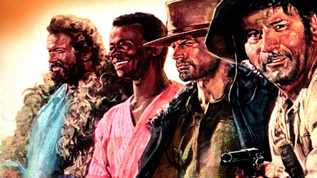 Men hats guns group painting free wallpaper for desktop - medium preview image