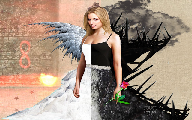 Woman dress rose hand angel free wallpaper for desktop - medium preview image