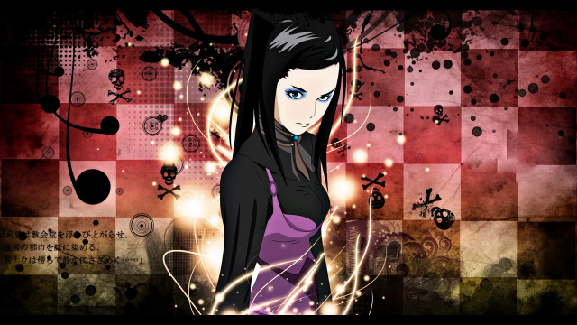 Gothic anime portrait blueeyes blackcoat free wallpaper for desktop - medium preview image
