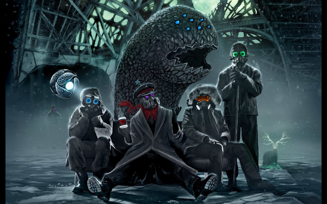 Group snowy monster city sky free wallpaper for desktop - medium preview image