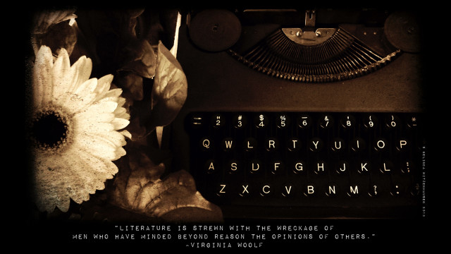 Typewriter flowers quote pre raphaelitism free wallpaper for desktop - medium preview image