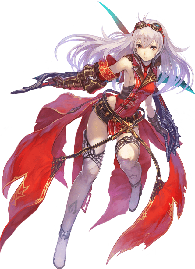 Woman white hair red cape free wallpaper for mobile - medium preview image