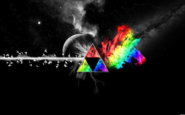 Dark background rainbow triangle black free wallpaper for desktop - medium preview image