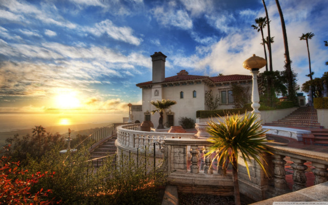 House balcony ocean view sunset #3 free wallpaper for desktop - medium preview image