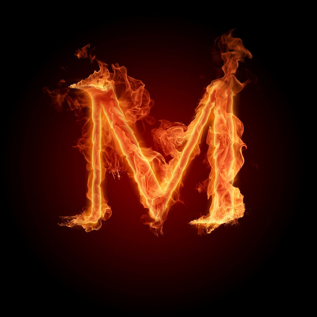 Fire letter m black red free wallpaper for tablet - medium preview image