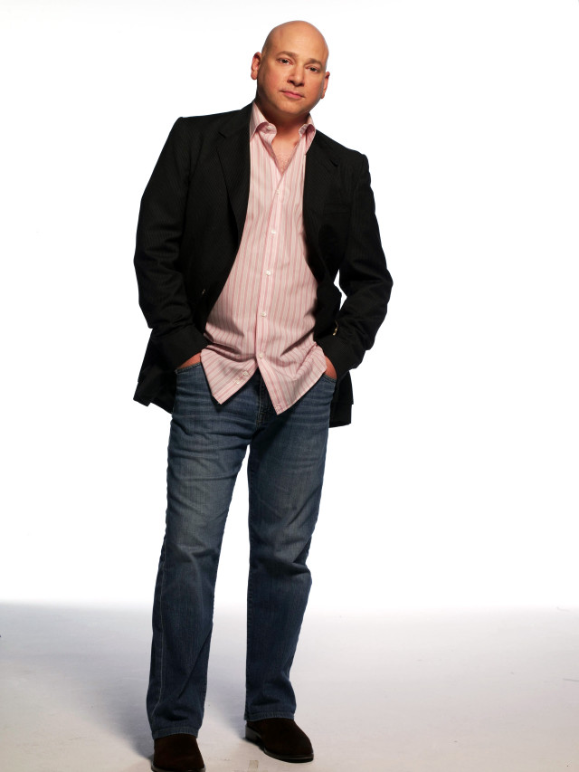 Bald man pink shirt black free wallpaper for mobile - medium preview image