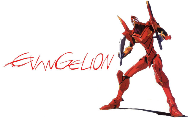 Red robot sword evanglow image free wallpaper for desktop - medium preview image