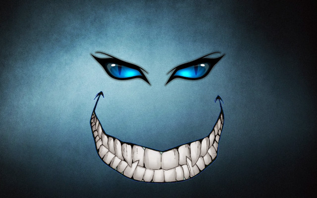 Creepy face blue eyes smile free wallpaper for desktop - medium preview image