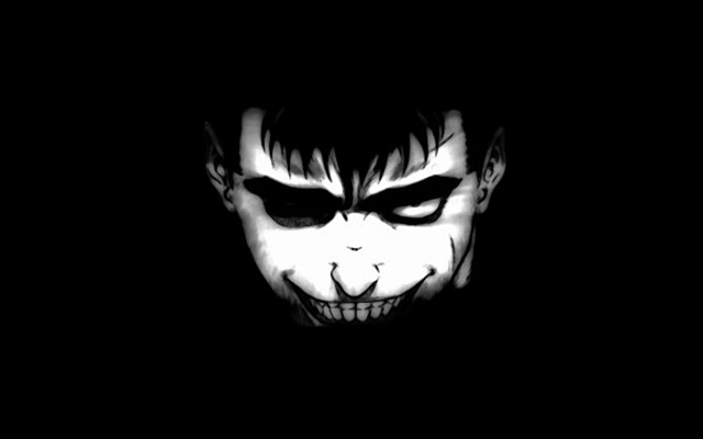 Creepy face black eyes grin free wallpaper for desktop - medium preview image