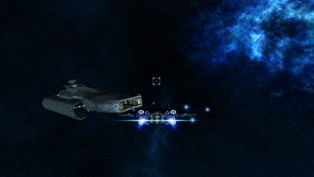 Spaceship flying sky star blue free wallpaper for desktop - medium preview image