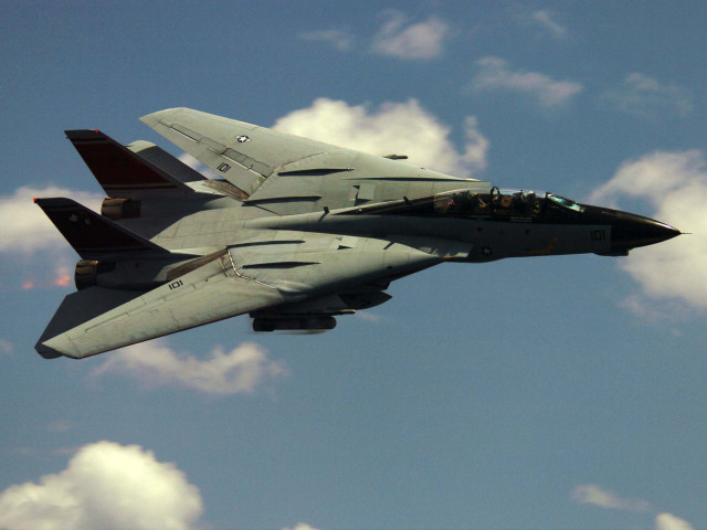 Fighter jet flying blue cloudy #2 free wallpaper for desktop - medium preview image