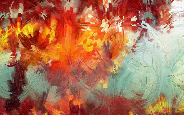 Tree red painting artwork nature free wallpaper for desktop - medium preview image