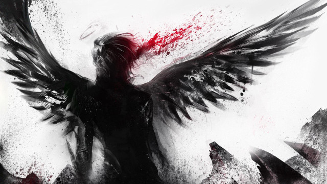 Woman wings blood body painting free wallpaper for desktop - medium preview image