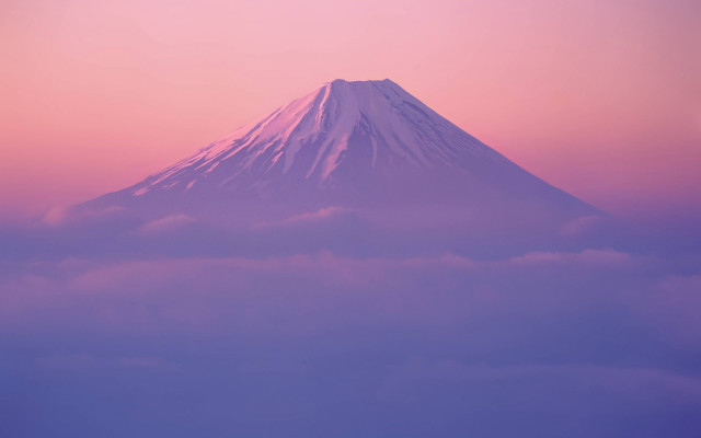 Snowy mountain pink sky clouds free wallpaper for desktop - medium preview image