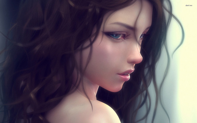 Gothic digital painting woman blueeyes free wallpaper for desktop - medium preview image