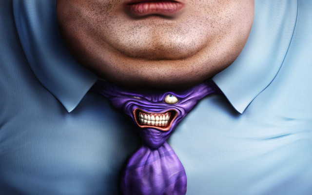 Creepy man purple tie blue free wallpaper for desktop - medium preview image