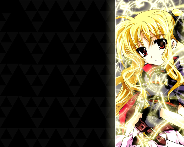 Blonde anime girl sword magic free wallpaper for desktop - medium preview image