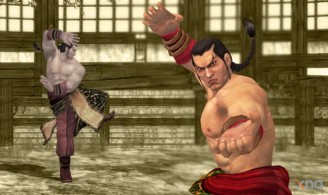 Man red outfit fighting demon free wallpaper for desktop - medium preview image