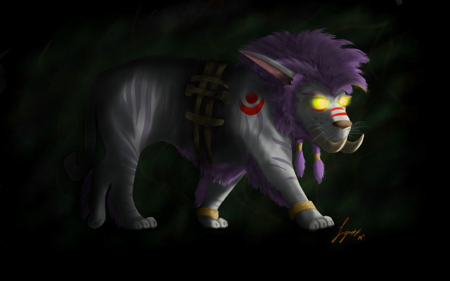 Cartoon cat yellow eyes purple free wallpaper for desktop - medium preview image