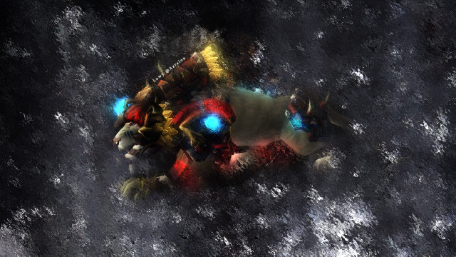 Robot glowing eyes red yellow free wallpaper for desktop - medium preview image