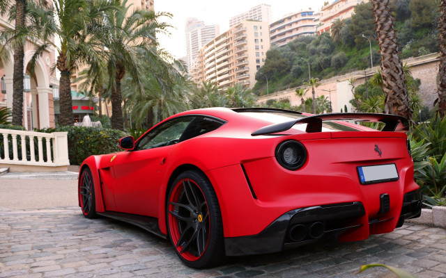 Red sports car brick road #7 free wallpaper for desktop - medium preview image