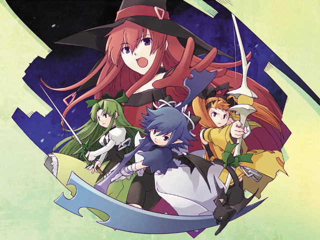 Anime characters city skyline green free wallpaper for desktop - medium preview image