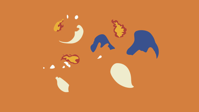 Shapes orange background blue yellow free wallpaper for desktop - medium preview image