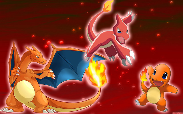 Pokemon fireball night red background free wallpaper for desktop - medium preview image