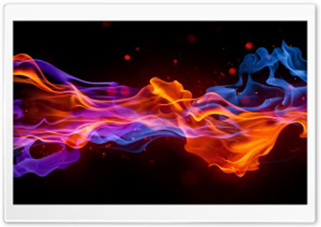 Colorful fire abstract swirly vibrant free wallpaper for desktop - medium preview image