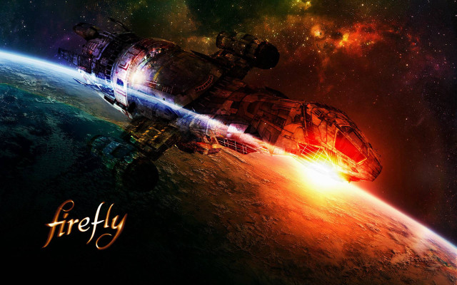 Spaceship flying planet space firefly free wallpaper for desktop - medium preview image