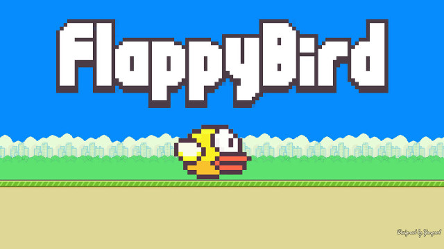 Flappy bird flying game pixel free wallpaper for desktop - medium preview image