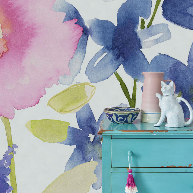 Blue dresser vase cat flower free wallpaper for tablet - medium preview image