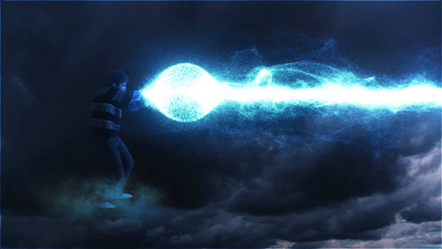 Man flying ball lightning sky free wallpaper for desktop - medium preview image