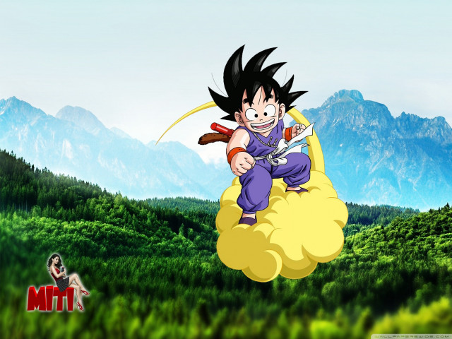 Cartoon character flying mountain sword free wallpaper for desktop - medium preview image