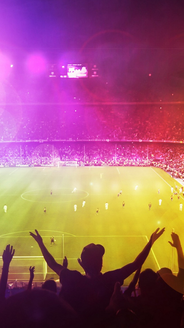 Crowd soccer game stadium hands free wallpaper for mobile - medium preview image