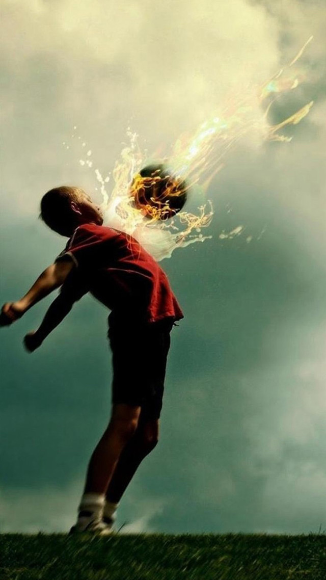 Man kicking soccer ball field #23 free wallpaper for mobile - medium preview image